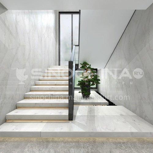 Natural white modern hot-selling marble staircase M-G100T